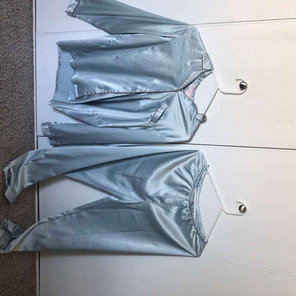 Victoria Secret light blue XS Silk pj set